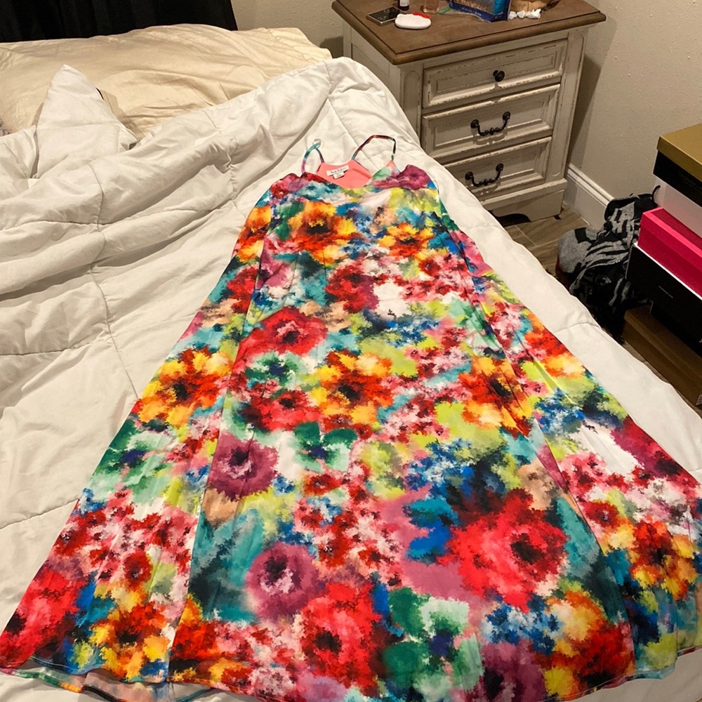 Multi color long dress Nicole miller